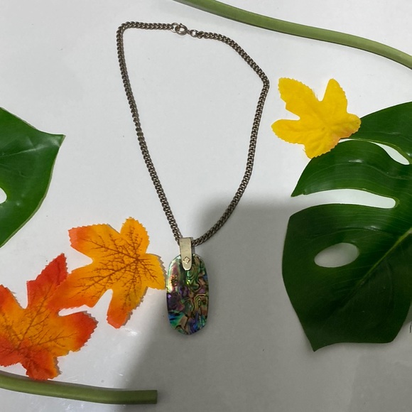 NWT Kendra Scott Inez Veined African Turquoise Jasper Pendant Necklace Rhodium - Picture 2 of 10